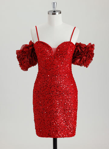 Sheath/Column Sweetheart Short Sequin Homecoming Dress With Sequins